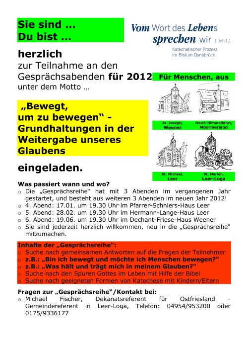 Plakat - Gesprächsreihe - Bewegt - um zu bewegen -