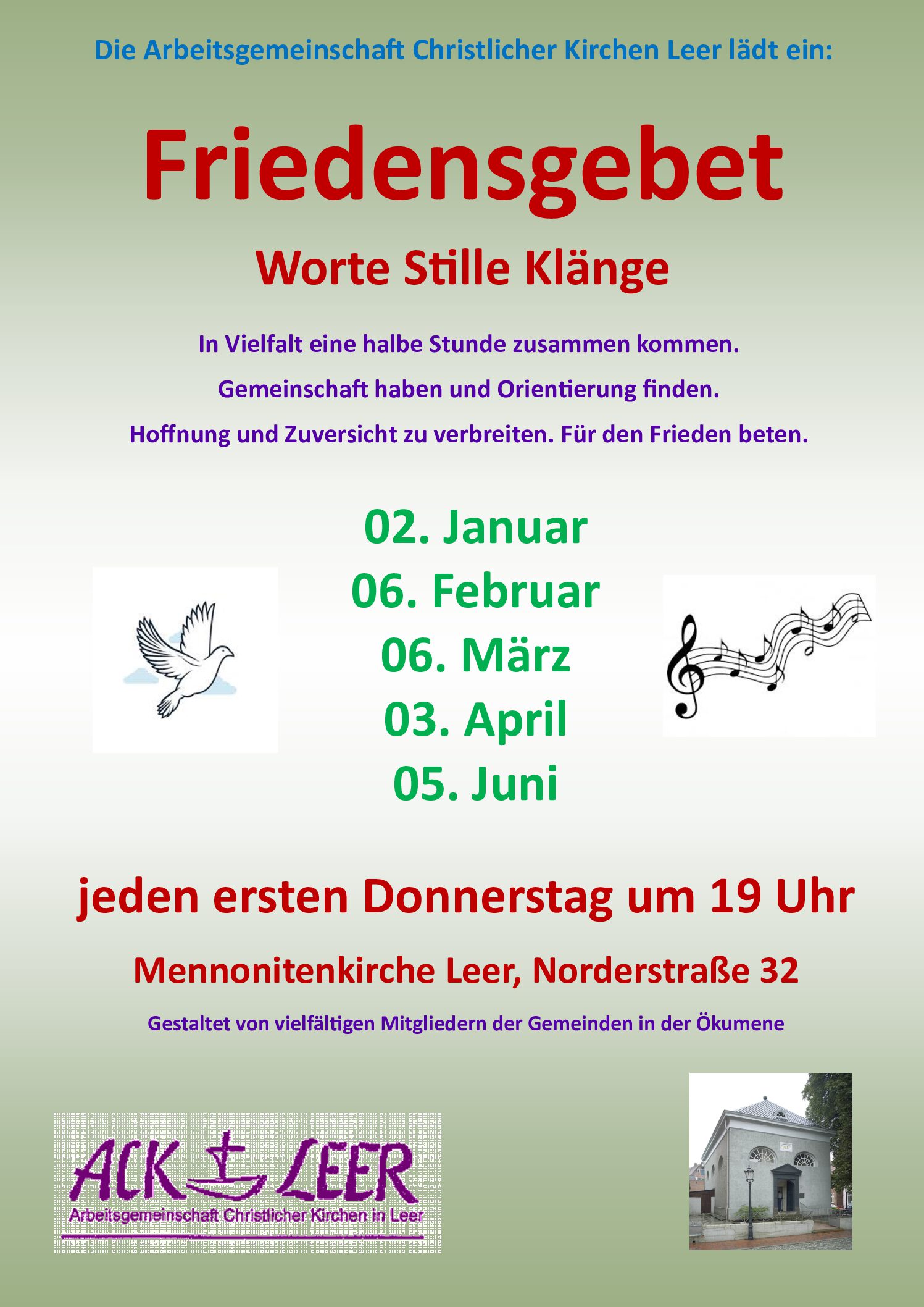Friedensgebet "Worte Stille Klänge"
